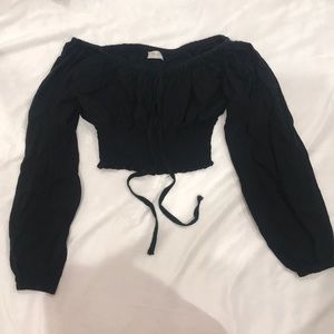 Cropped off the shoulder top brandy Melville